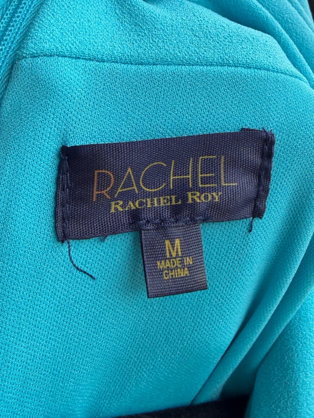 🆕🦋 Rachel Roy Aqua Blue Bodycon Midi Cocktail Dress M Wedding Party Evening - Picture 14 of 17